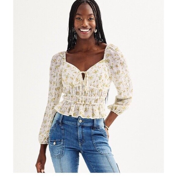 Dizzy Lizzy junior's Long Sleeve Floral Top Size XL - Picture 1 of 10